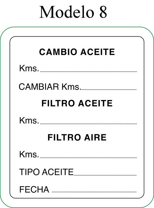 Autoestático®, El auténtico. Etiquetas mantenimiento vehículos