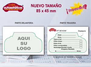 Autoestáticos hasta 85x45 mm. troquelado: 1000